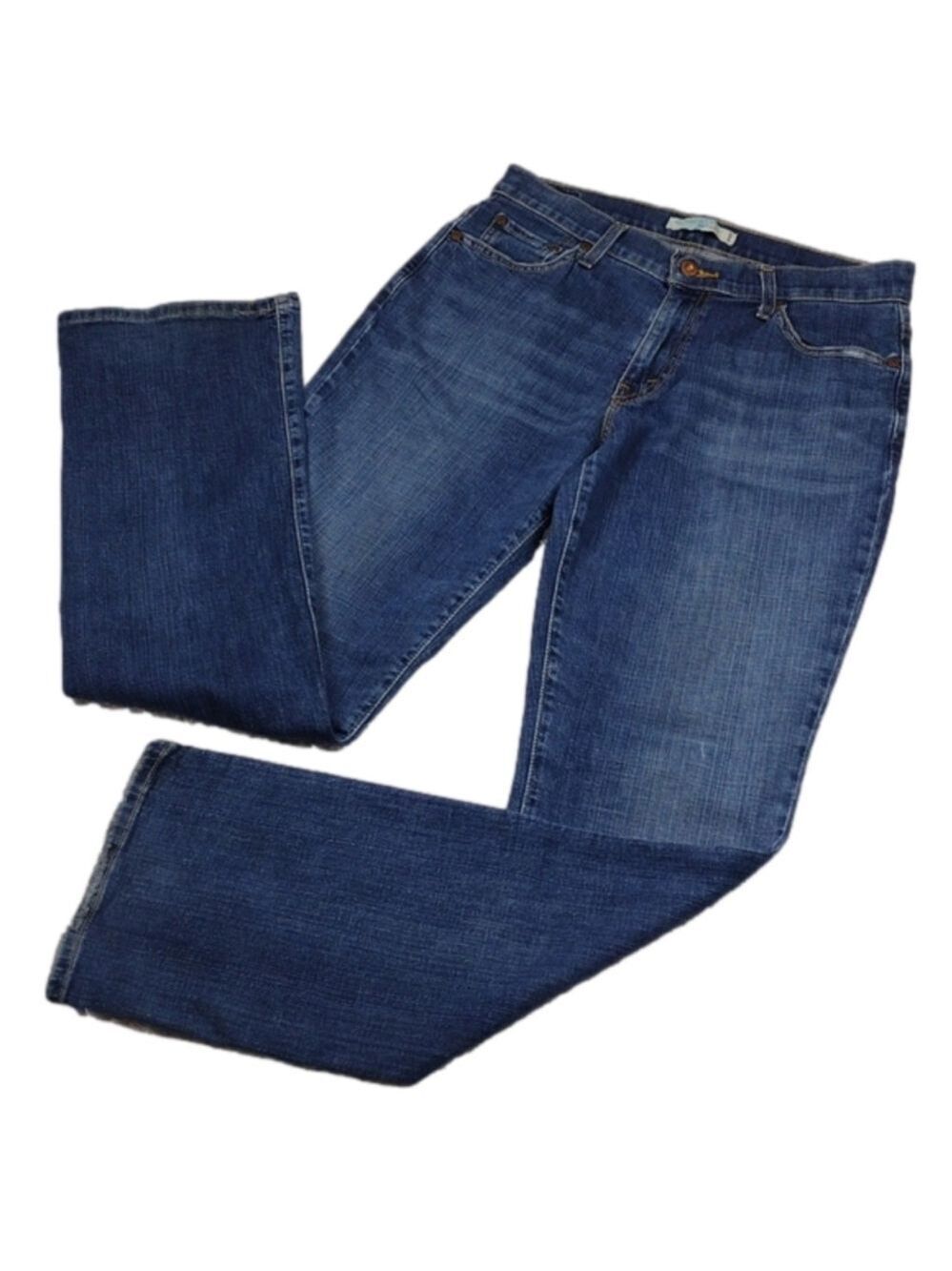Levi's 550 Blue Medium Wash Five Pocket High Rise Relaxed Boot Cut Denim Jean - Picture 1 of 15